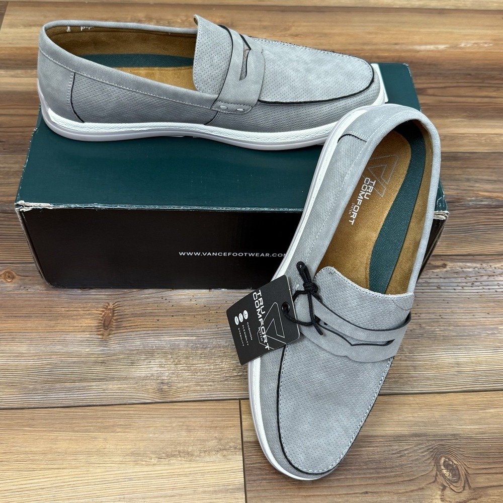 Vance Co Brantley Loafers Men's 10.5 Gray Tru Comfort Slip On Casual Dress Shoes